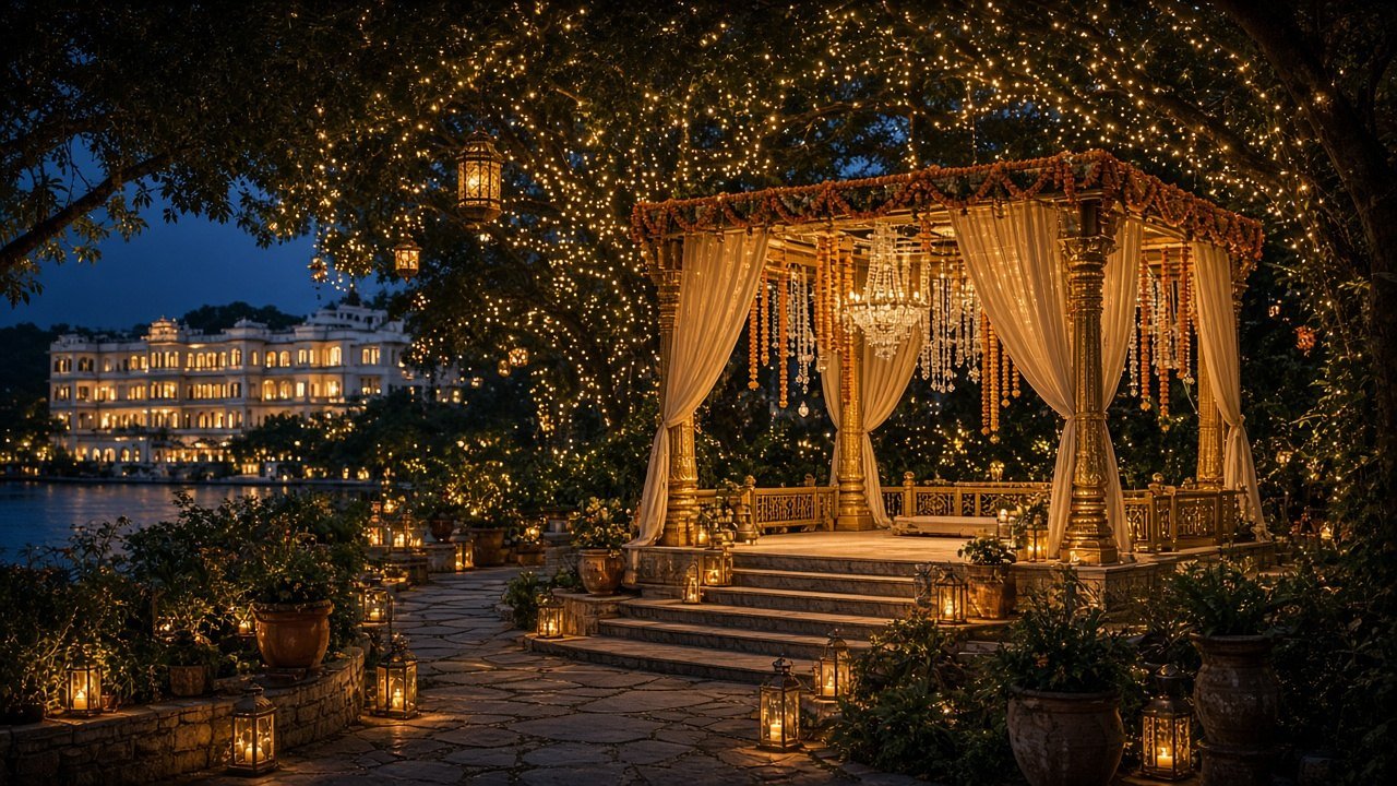 Lights, varmala & reception